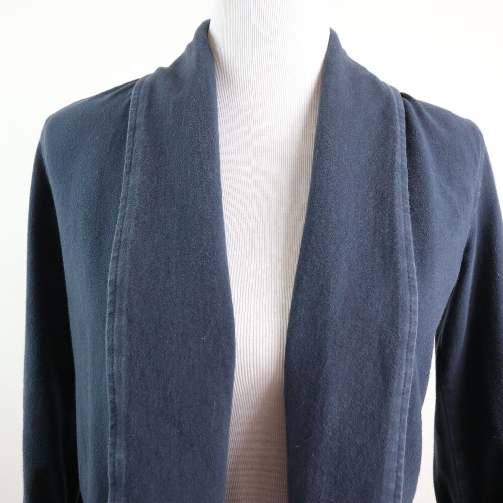 Theory Size S Ashbey Open Front Jacket 3/4 Sleeve Jersey Navy Blue - Picture 8 of 11